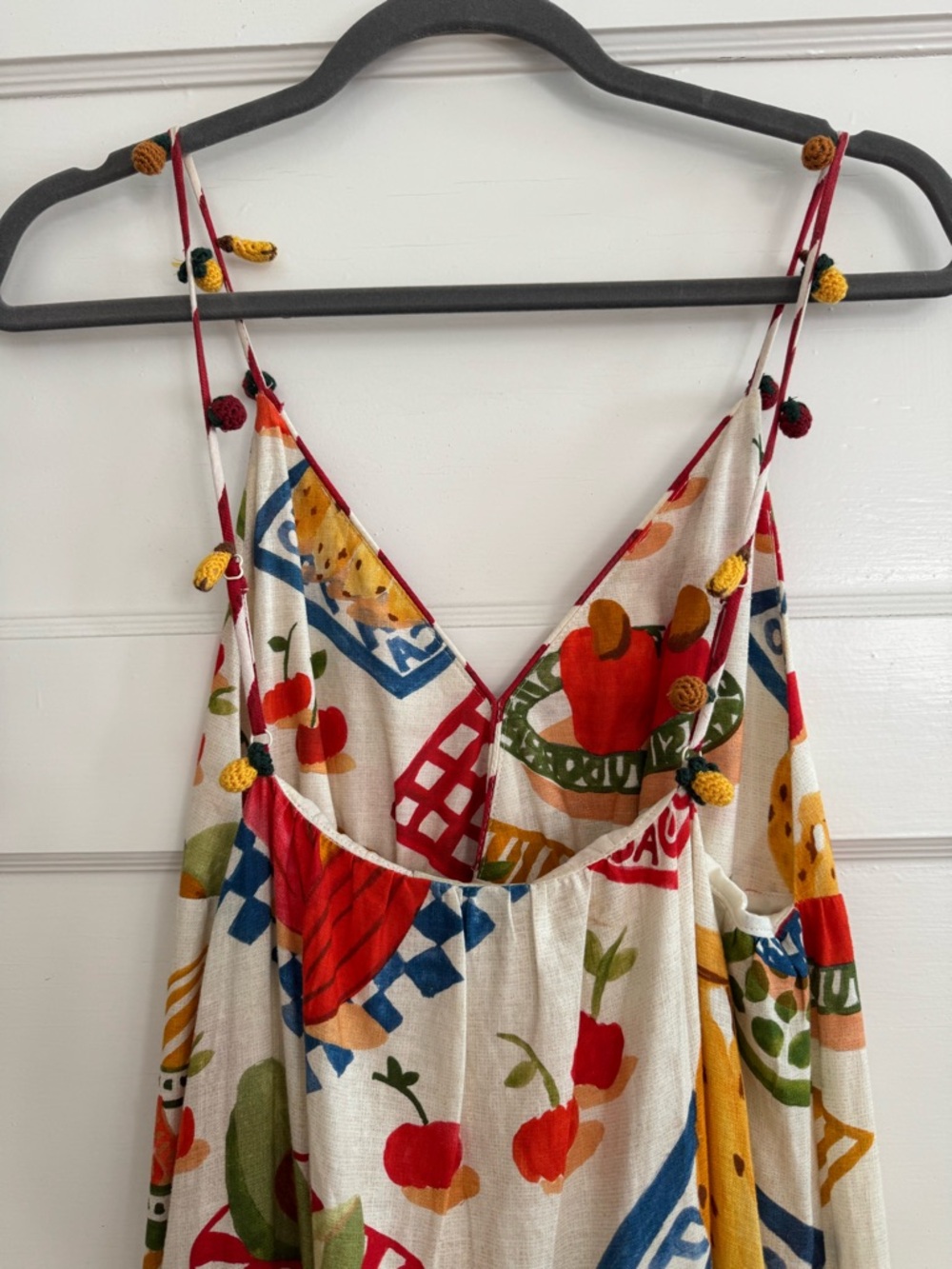 FARM Rio Cream Maxi Dress with Red, Green, Blue & Yellow Fruit Print - Picture 2 of 4